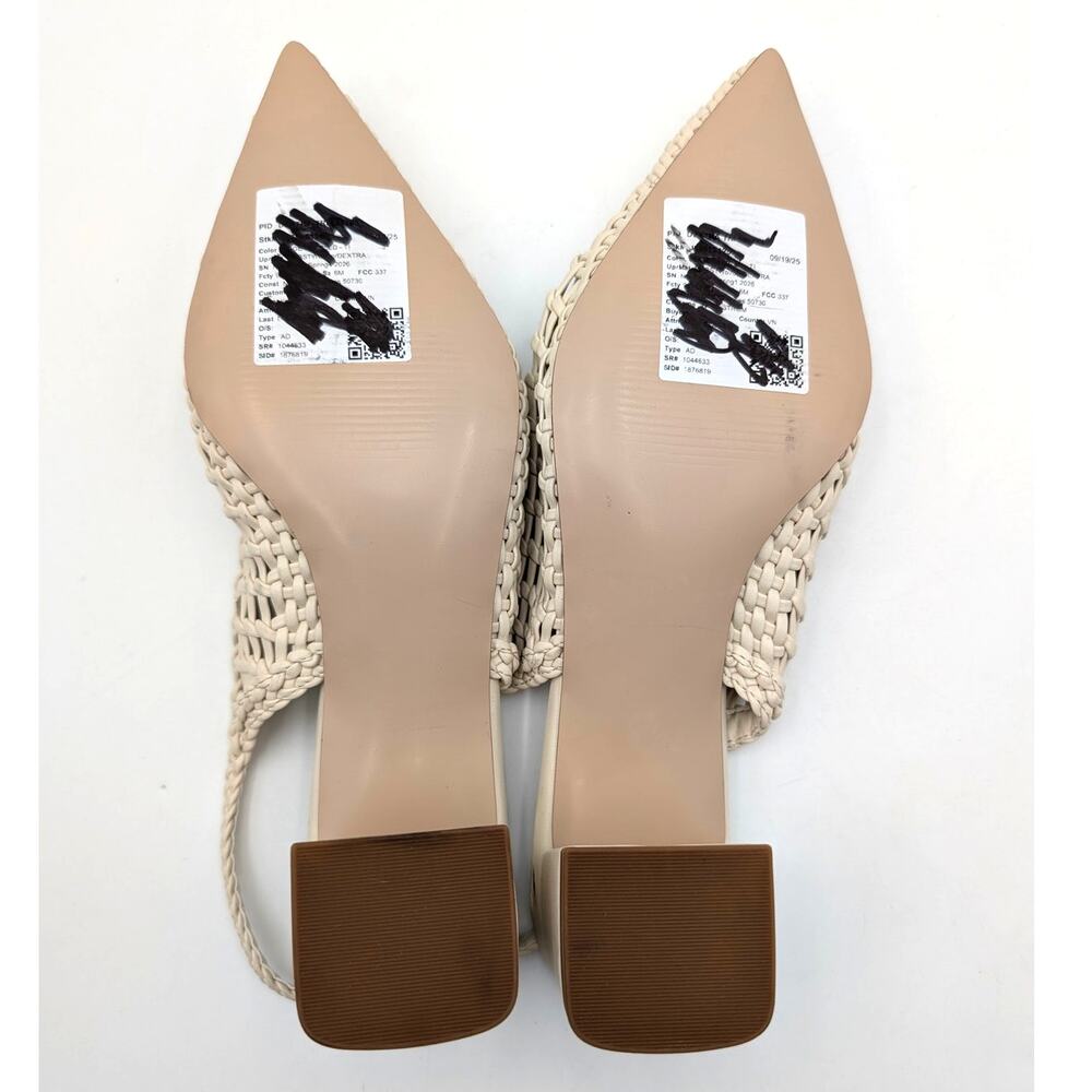 Nordstrom Dextra Slingback Heel Pump Women's Beige Pearled Size US6 EU36 - Picture 8 of 11